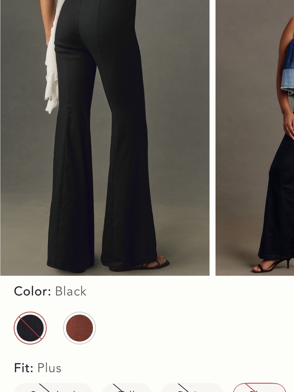 Anthropologie Black Linen Flare Pants